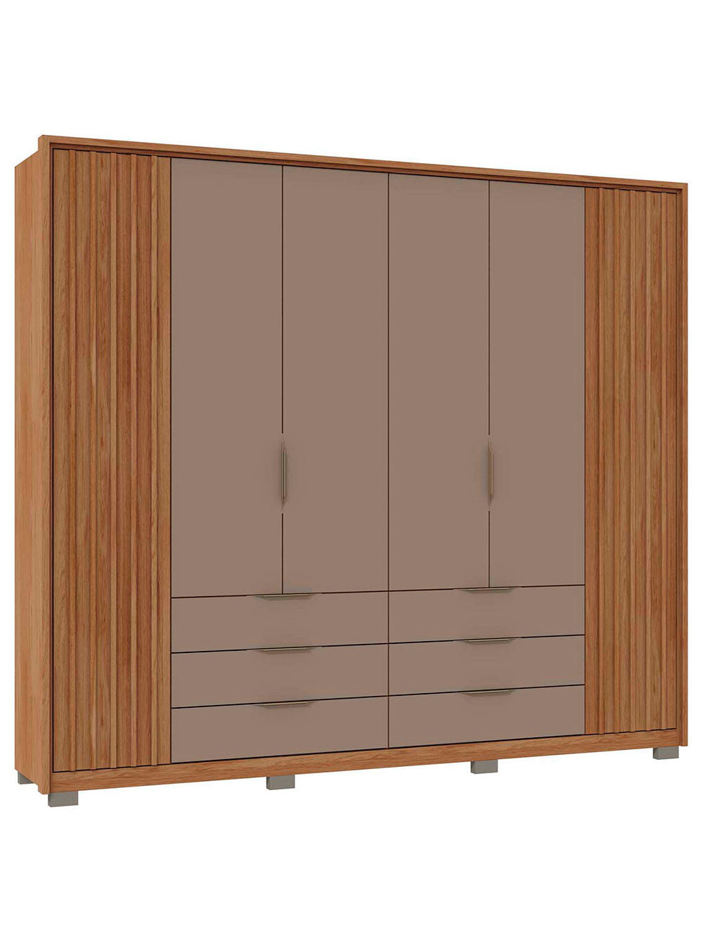 Guarda Roupa Casal Maximus 6 Portas 6 Gavetas Caemmun - Buriti / fendi