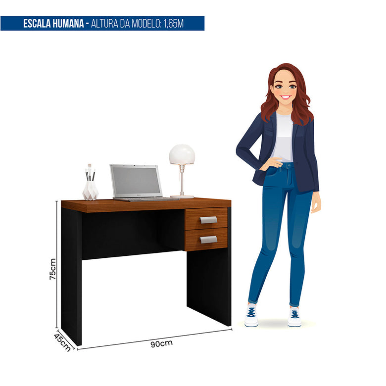 Mesa De Computador com Gaveteiro Escritório Studio 0.9 Caemmun