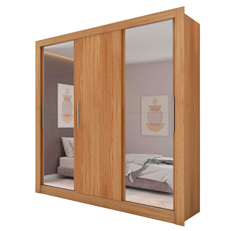 Guarda Roupa com Espelhos 3 Portas 2 Gavetas Santiago Caemmun
