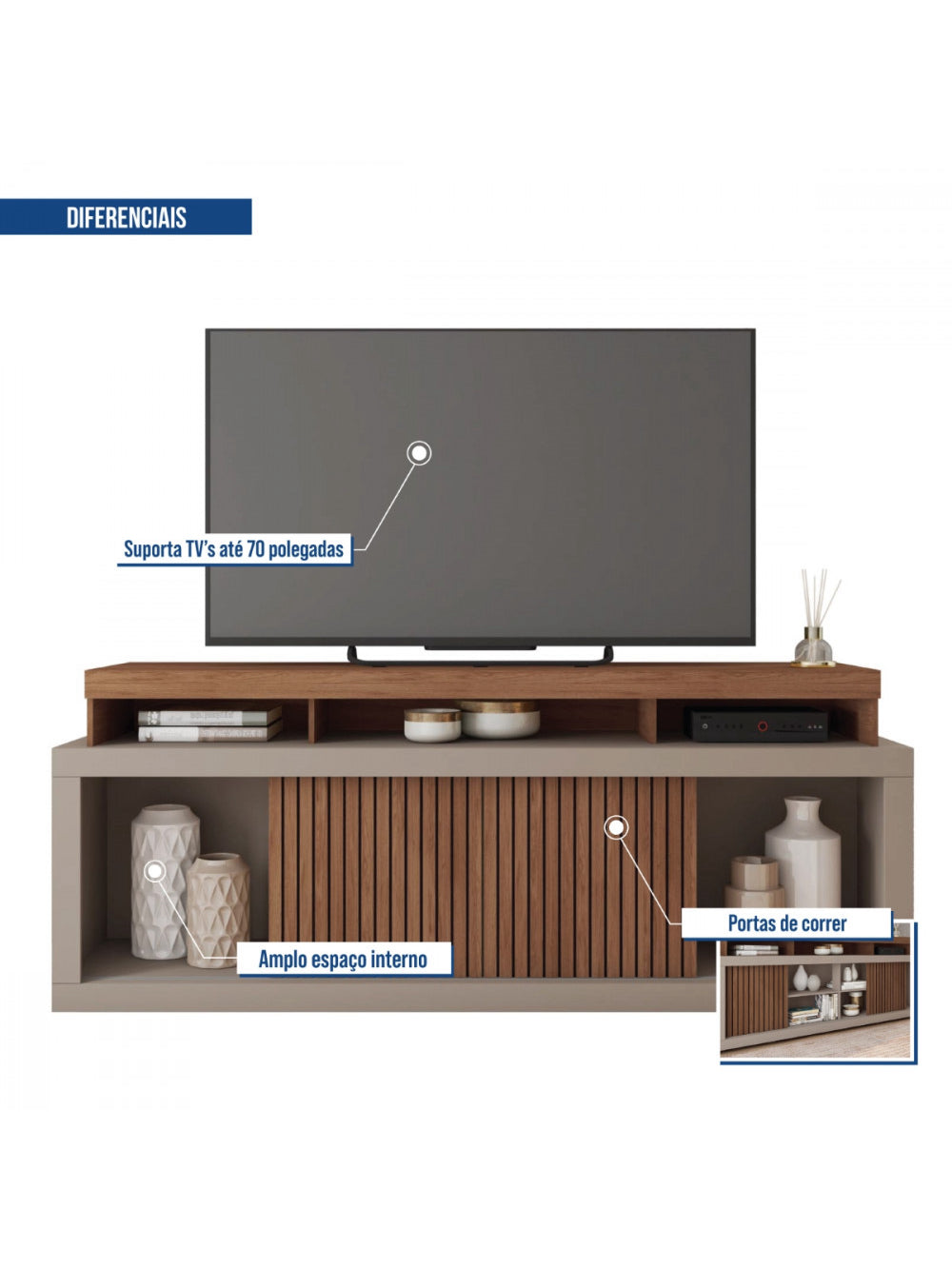 Rack Bancada para Tv até 70 Polegadas Aegon Caemmun