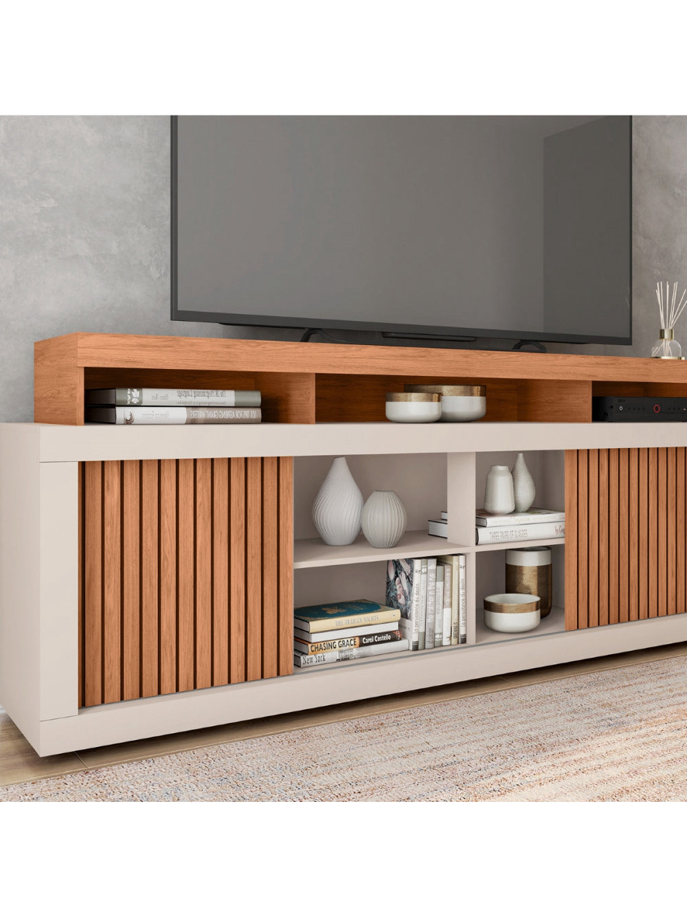 Rack Bancada para Tv até 70 Polegadas Aegon Caemmun - Buriti / fendi