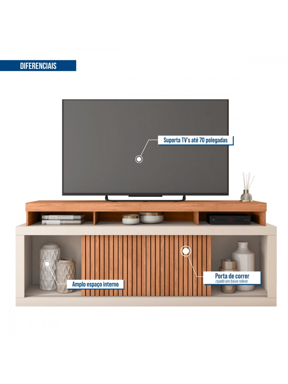 Rack Bancada para Tv até 70 Polegadas Aegon Caemmun