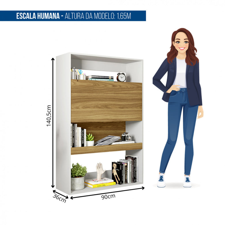 Estante Multiuso Livreiro 1 Porta Mood Caemmun