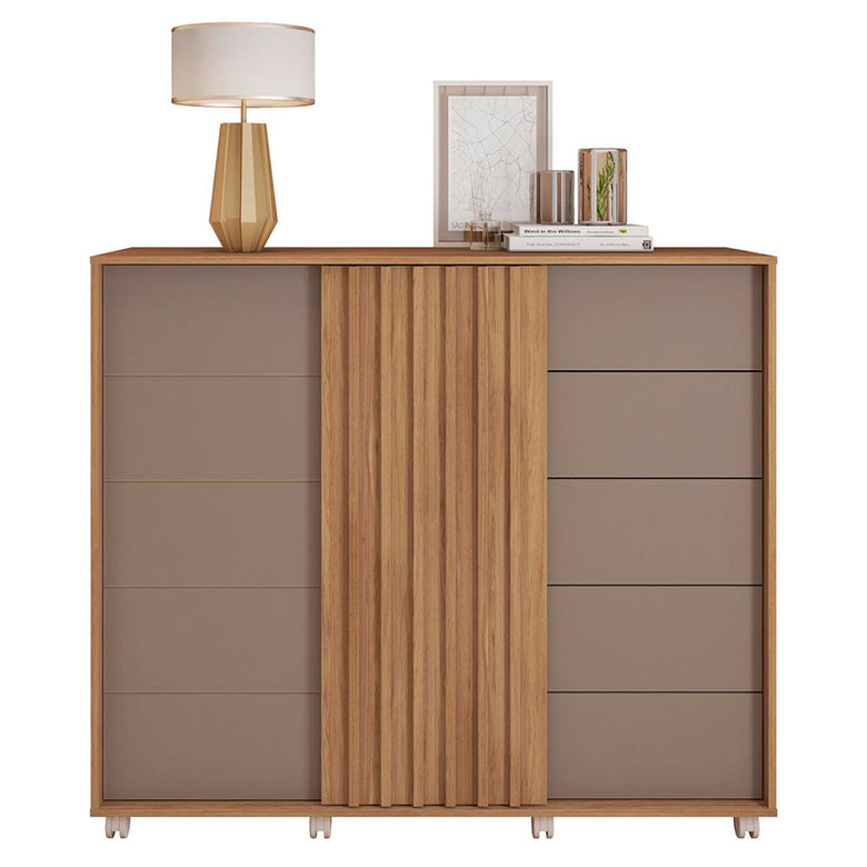 Cômoda Espaçosa Pegasus 2 Portas 5 Gavetas 3 Prateleiras Caemmun