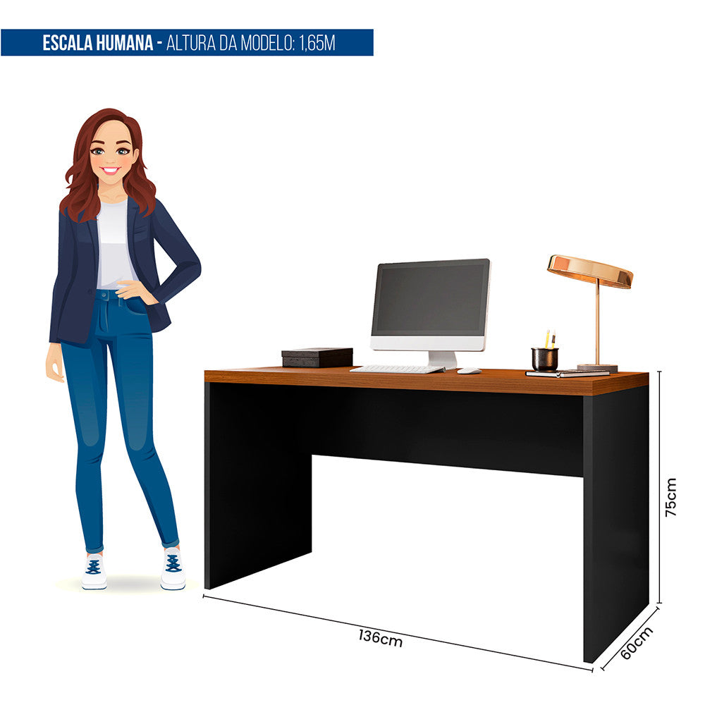 Mesa De Computador para Escritório Studio 1.3 Caemmun