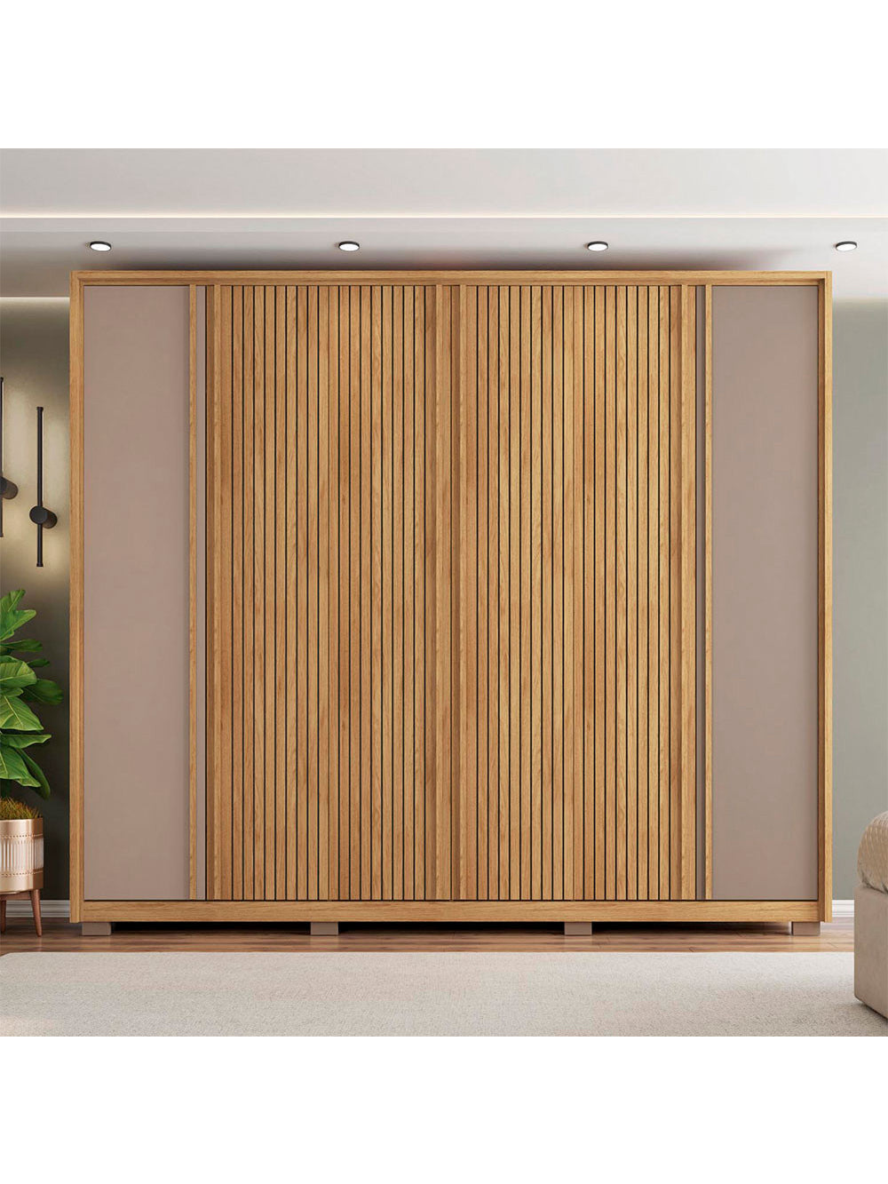 Guarda Roupa Proximus 6 Portas com 4 Gavetas Caemmun - Buriti / fendi