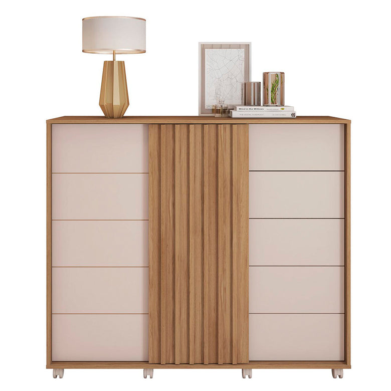 Cômoda Espaçosa Pegasus 2 Portas 5 Gavetas 3 Prateleiras Caemmun