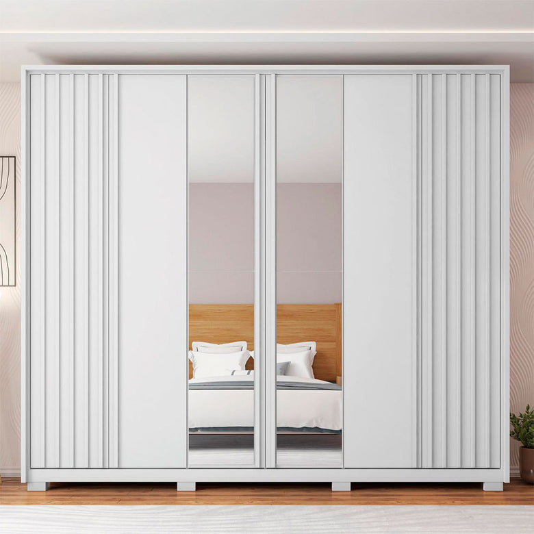 Guarda Roupa Casal Apollo Lux com Espelhos 6 Portas 6 Gavetas Caemmun