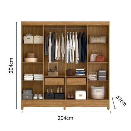 Guarda-Roupa Marajó Casal 8 Portas 2 Gavetas Moval