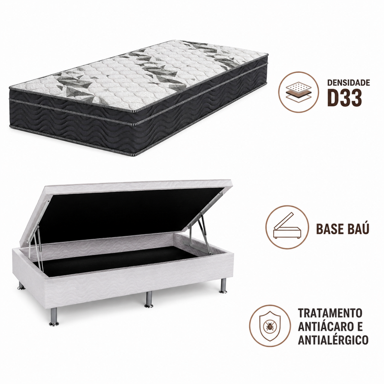 Conjunto Solteiro D33 Com Base Baú Ortobom