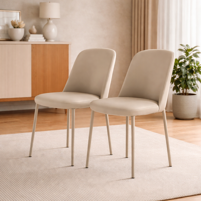 Kit 2 Cadeiras Lucille Província Estofadas com Pés em Aço