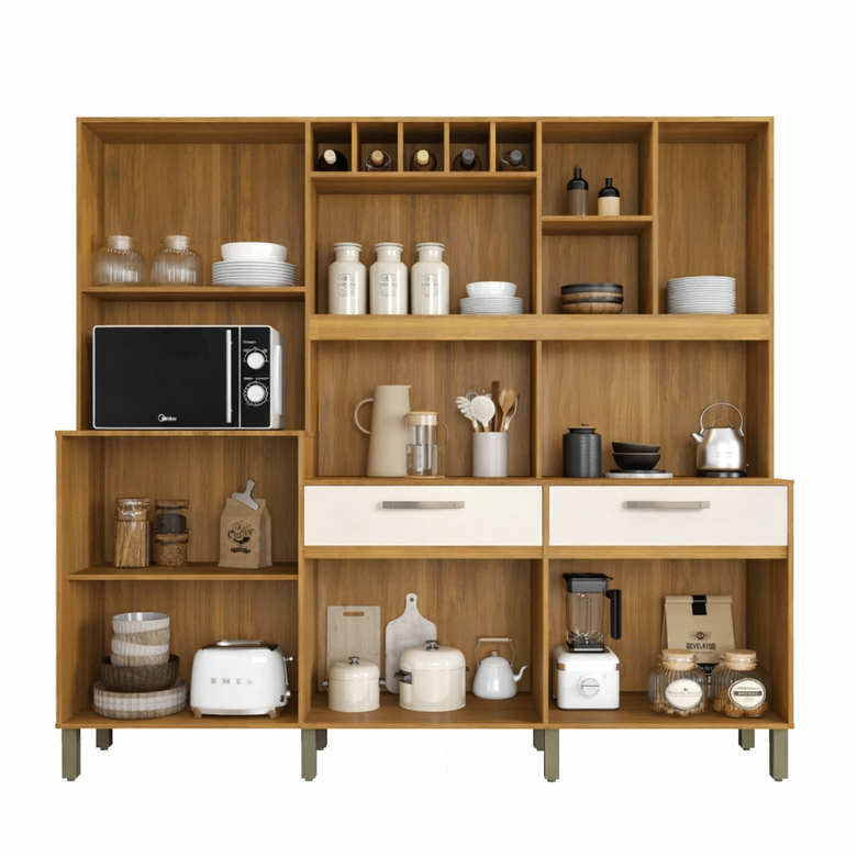 Kit de Cozinha Milano 11 Portas 2 Gavetas e Nichos Fiorello