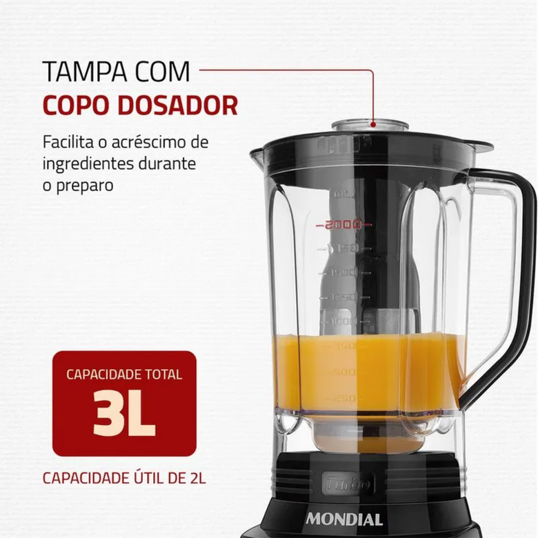 Liquidificador Mondial L-1100-BI 12 Velocidades 1100W
