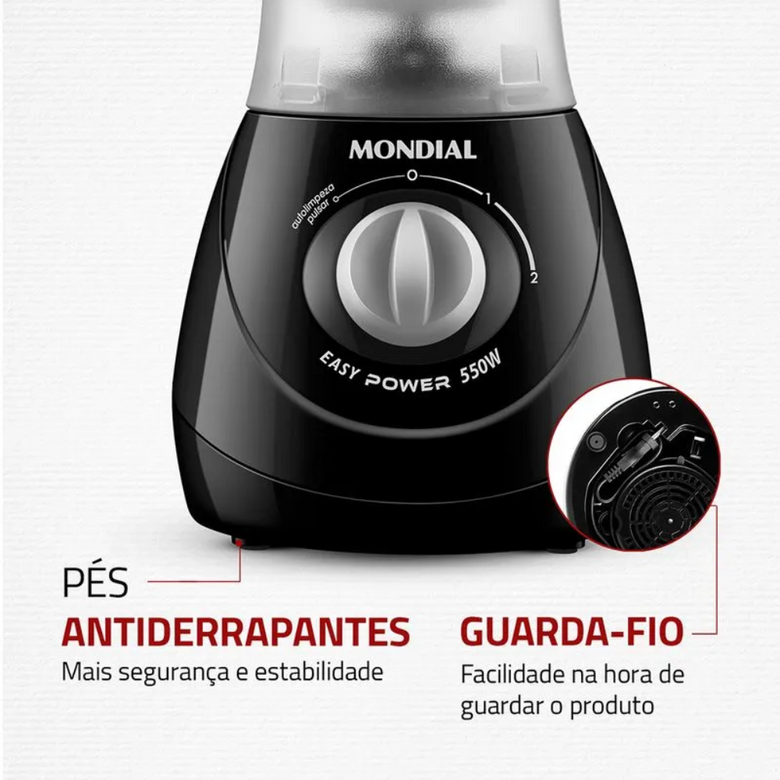 Liquidificador Mondial Easy Power L-550 2 Velocidades 550W