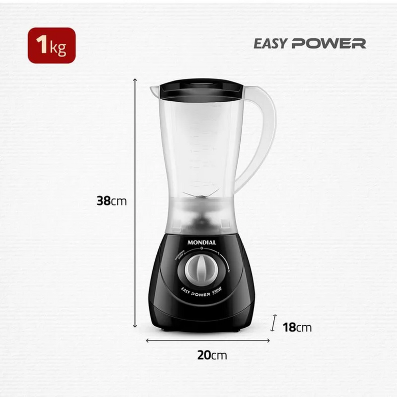 Liquidificador Mondial Easy Power L-550 2 Velocidades 550W