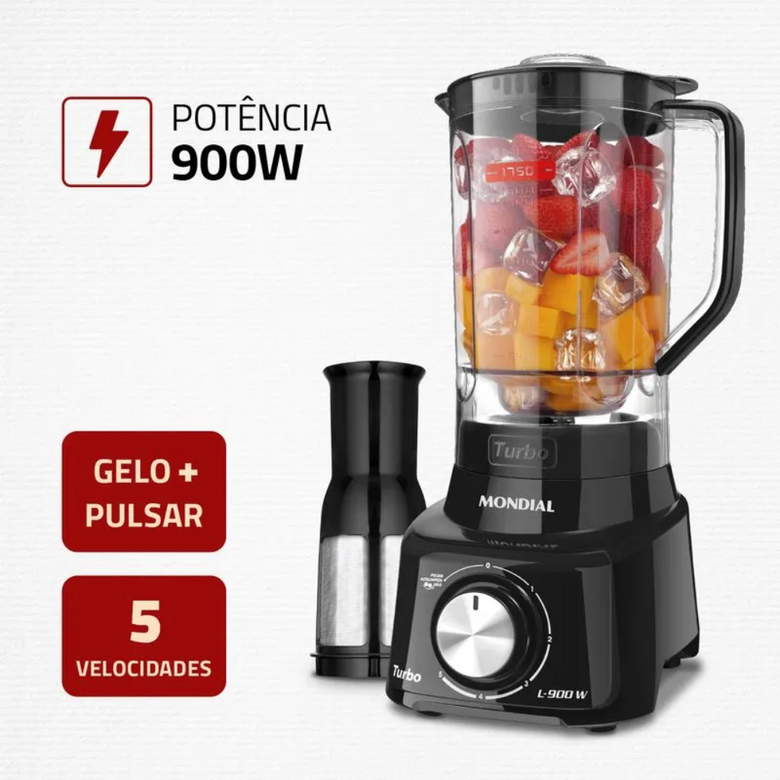Liquidificador Mondial L-900-FB 5 Velocidades 900W