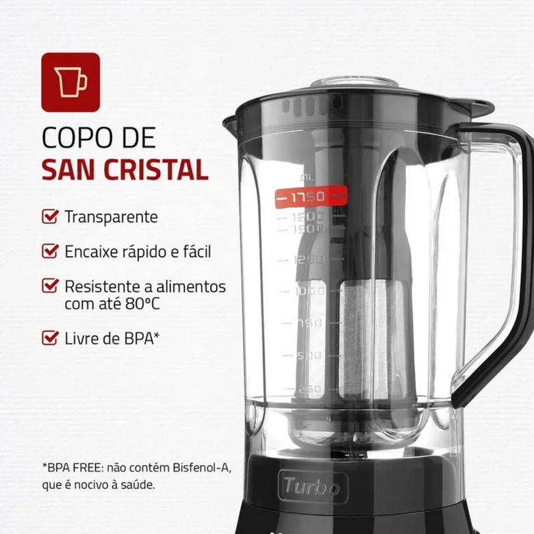 Liquidificador Mondial L-900-FB 5 Velocidades 900W