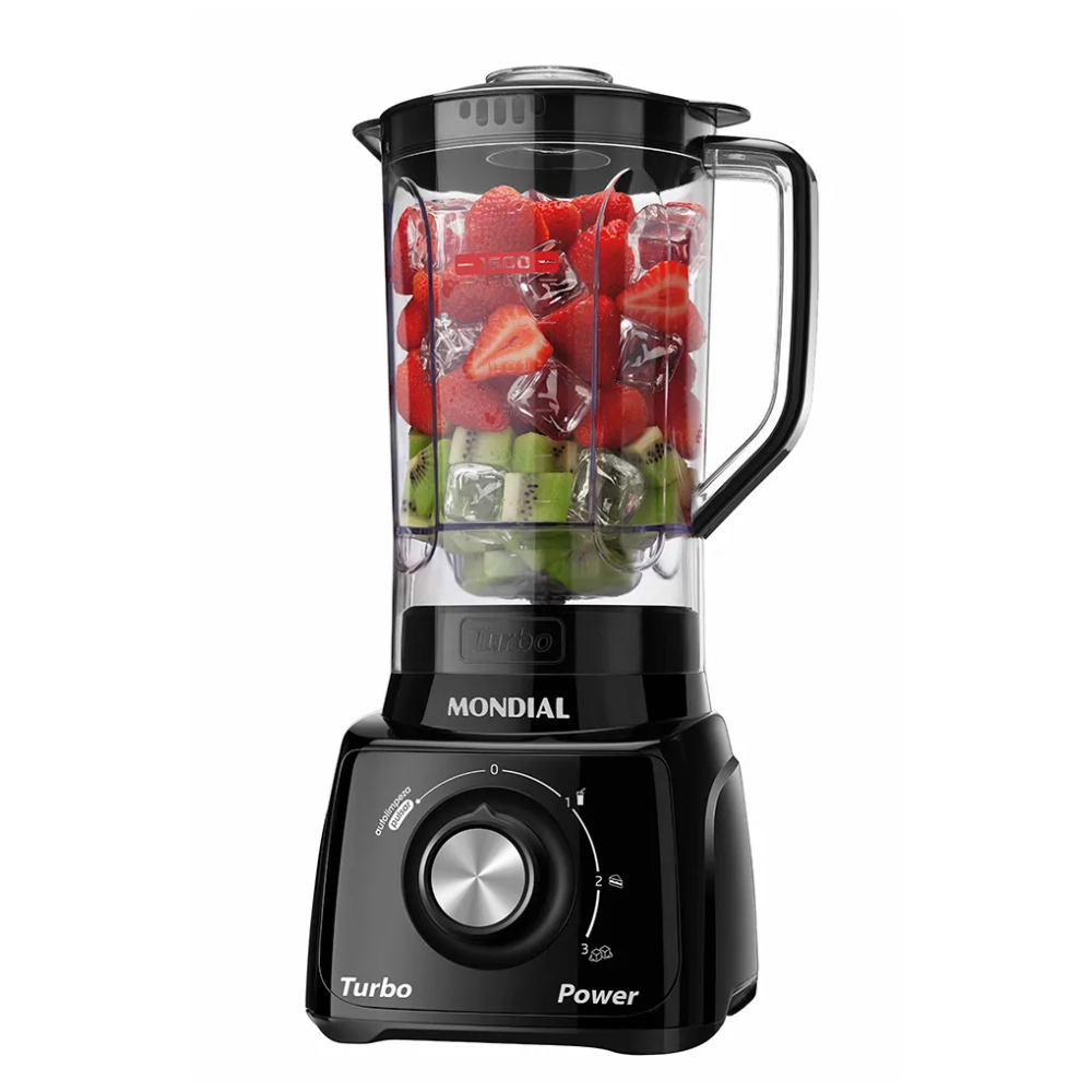 Liquidificador Mondial Turbo Power L-99-FB 3 Velocidades 550W - PRETO