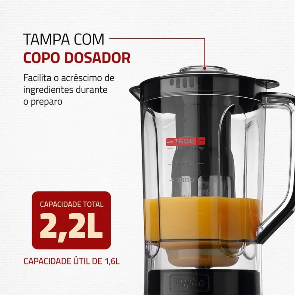 Liquidificador Mondial Turbo Power L-99-FB 3 Velocidades 550W