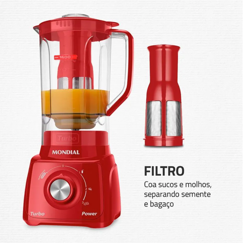 Liquidificador Mondial Turbo Power L-99-FR 3 Velocidades 550W