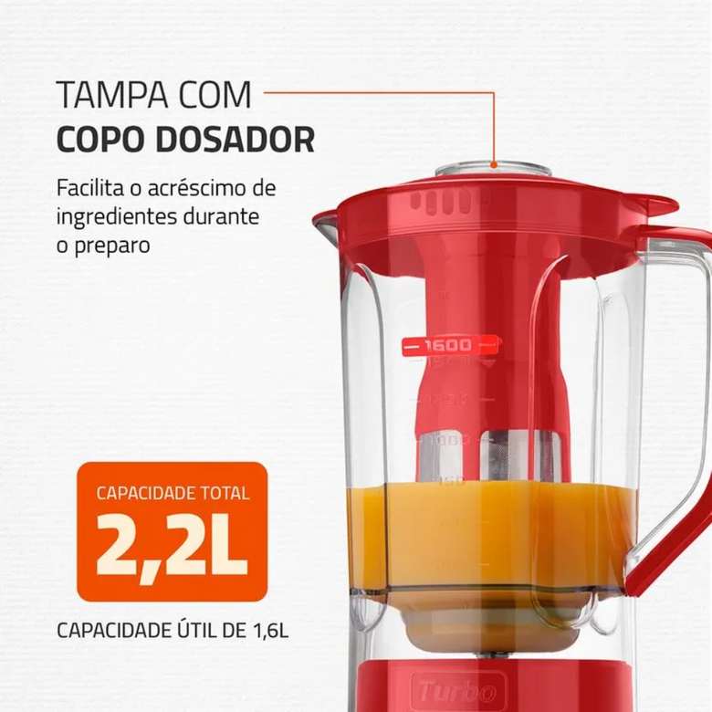 Liquidificador Mondial Turbo Power L-99-FR 3 Velocidades 550W