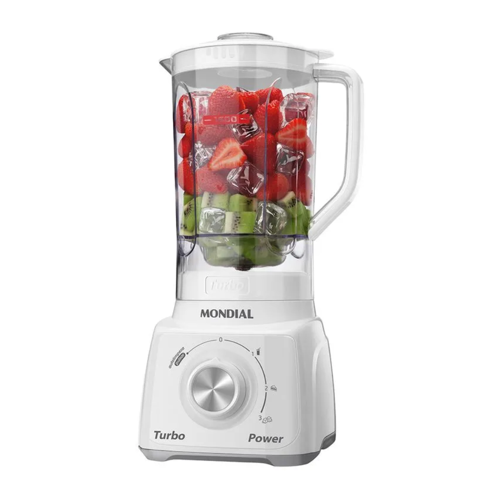 Liquidificador Mondial Turbo Power L-99 WG com Filtro 3 Velocidades 550W - BRANCO