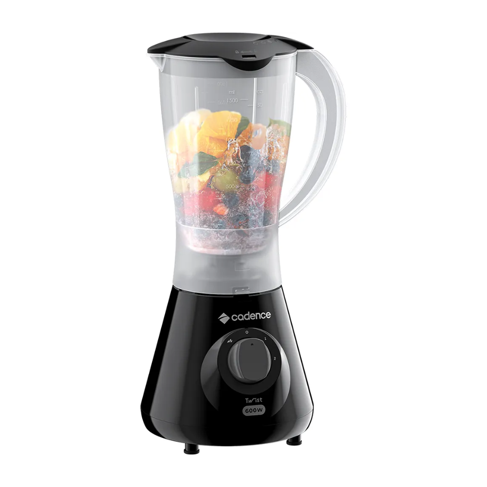 Liquidificador 1,5L 600W Twist LIQ100 Cadence - PRETO