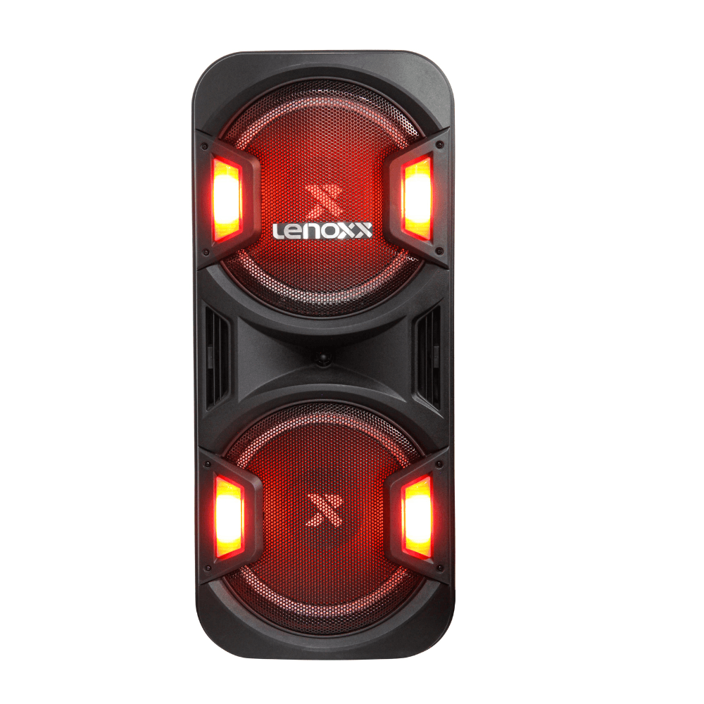 Caixa de Som Torre Amplificada Bluetooth e USB LED 1600W LTS12 Lenoxx - PRETO