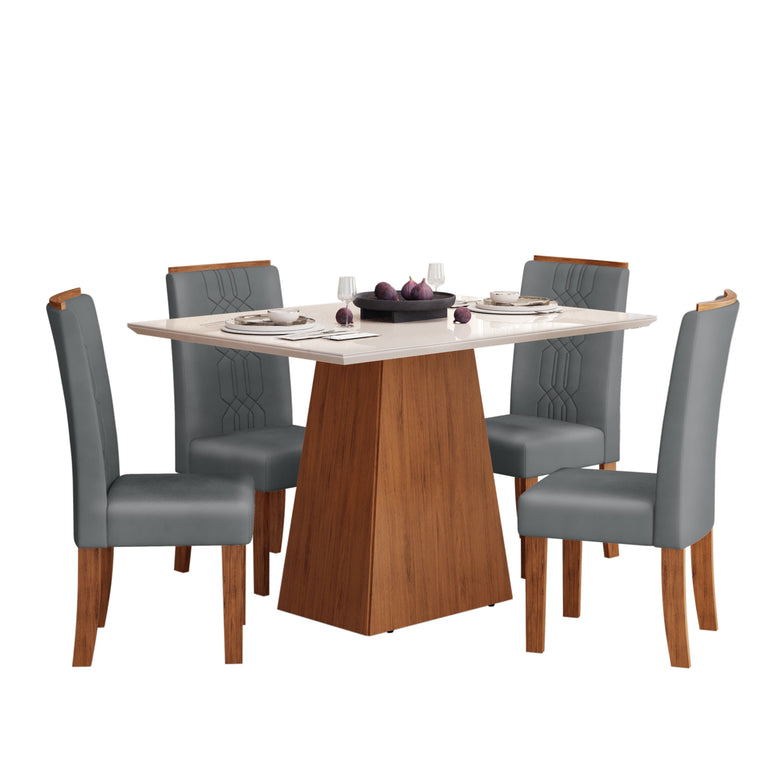 Conjunto de Mesa de Jantar Dulce 120x90 com 4 Cadeiras Zoe Dj Móveis