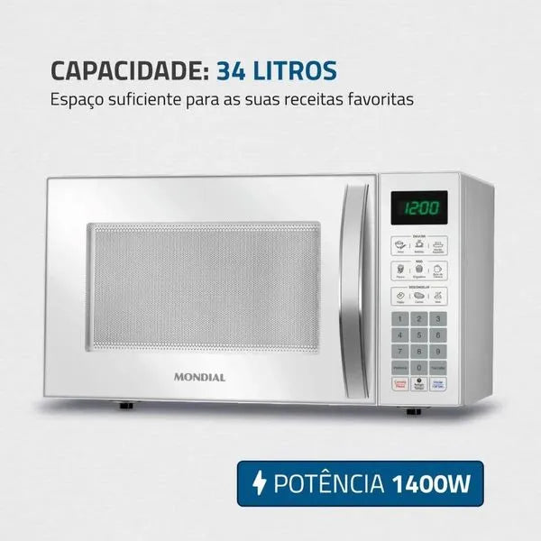 Micro-ondas  34L MO-02-34-W  Mondial - BRANCO