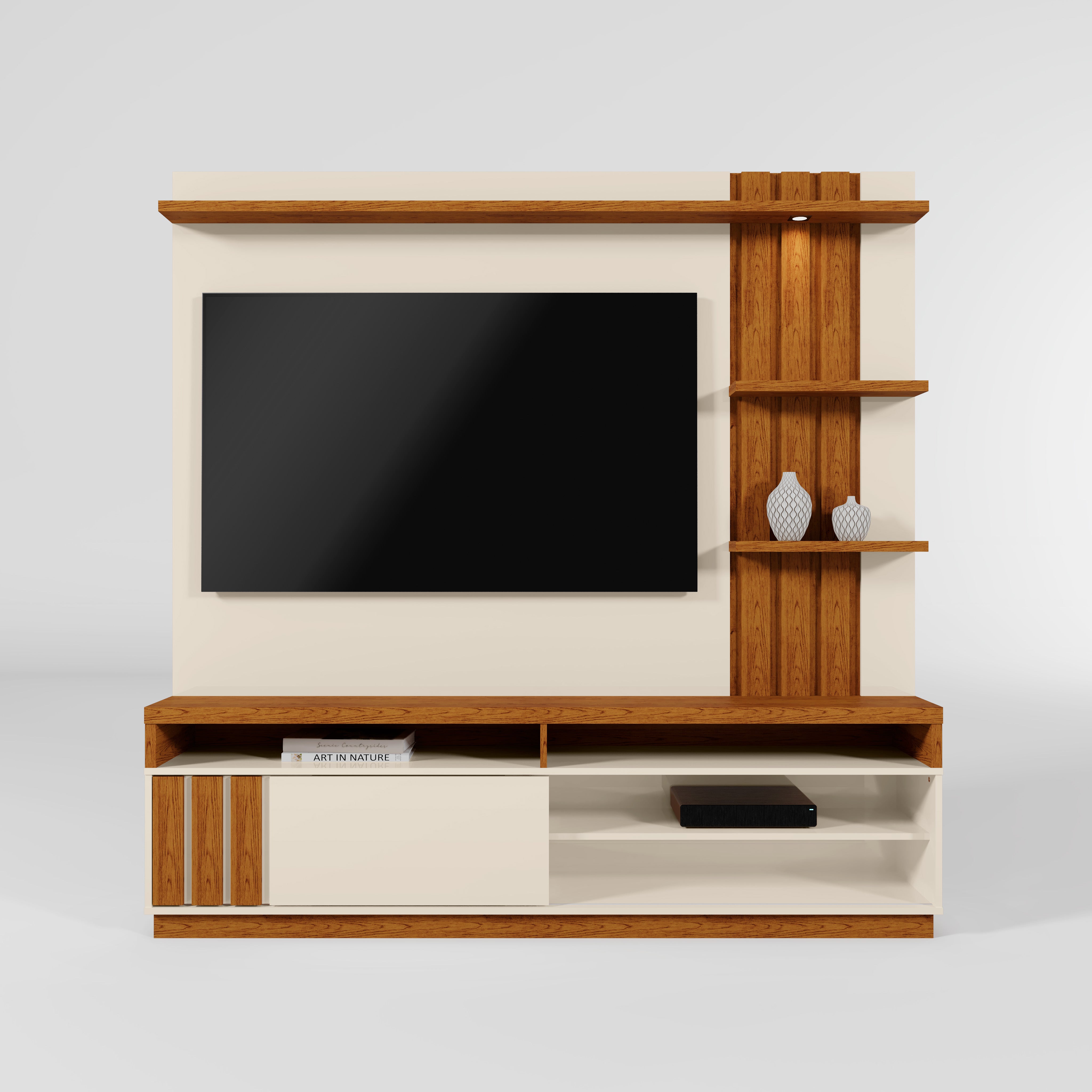 Home para Tv até 55" Mariana Mobler - OFF WHITE/CANELA