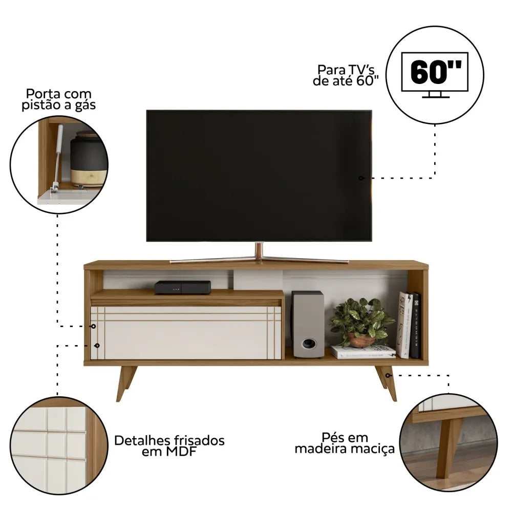 Rack Bancada para TV até  "60" 1 porta Nt 1315  Notável