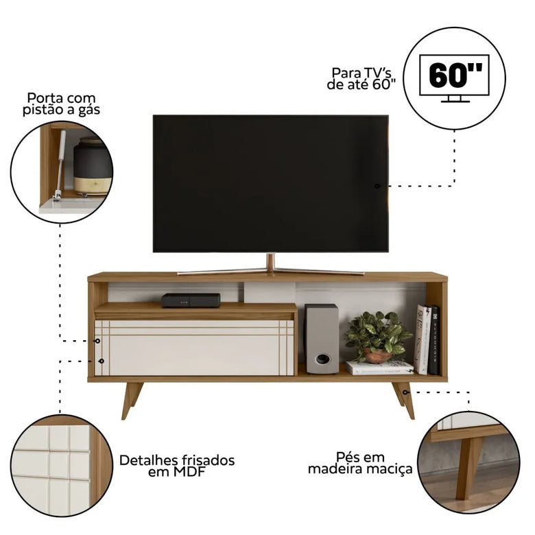 Rack Bancada para TV até  "60" 1 porta Nt 1315  Notável