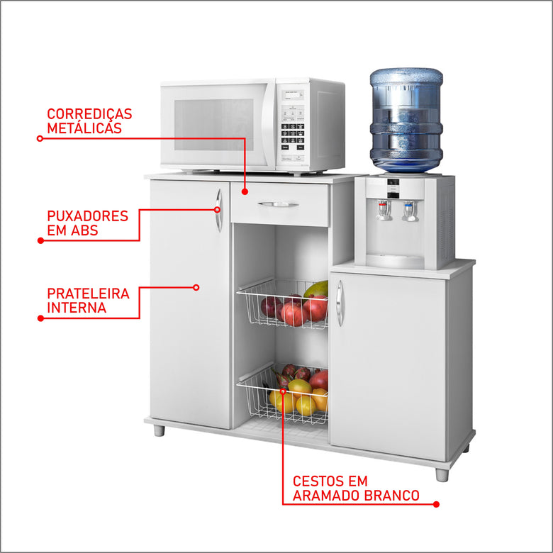 Fruteira 2 Portas 1 Gaveta Diva New Notável Móveis