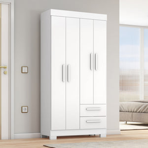 Guarda-Roupa Solteiro 4 Portas 2 Gavetas Nt6010 Notável Móveis