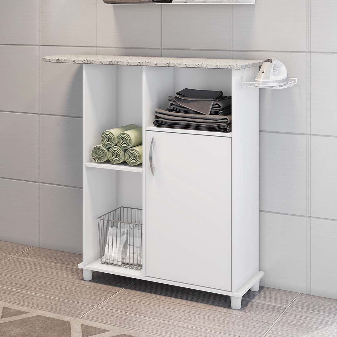 Kit com 2 Tábuas de Passar Roupa com 1 Porta e 3 Nichos Notável Móveis - BRANCO