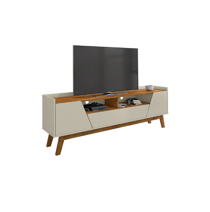 Rack para TV até 65 Polegadas Florença Bechara - NATURELE/OFF WHITE