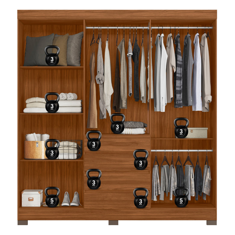 Guarda-roupa Casal 6 Portas 4 Gavetas com Espelho Ópera Demóbile