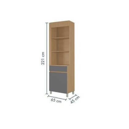 Paneleiro Realeza 1 Porta 1 Gaveta 65cm com Nicho Nesher