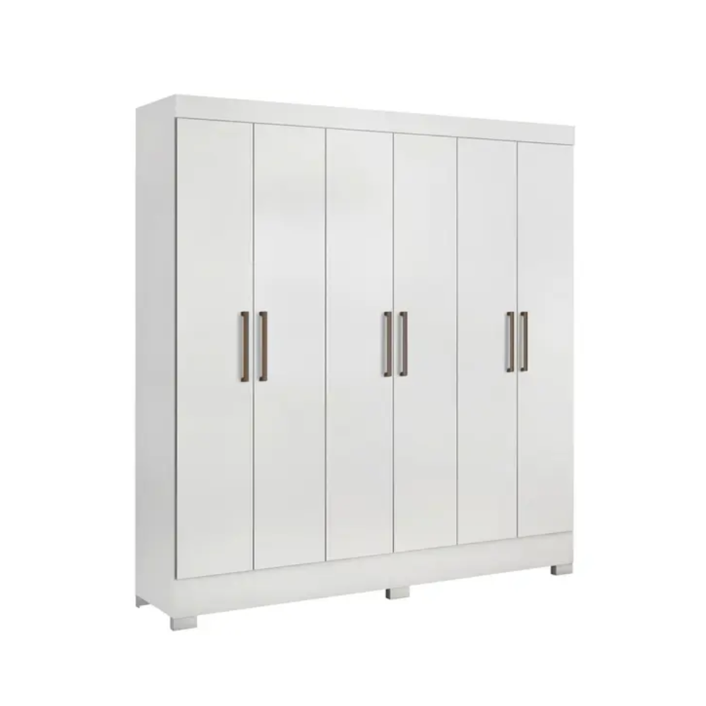 Guarda Roupa Casal 6 Portas 2 Gavetas Verso Demóbile - BRANCO