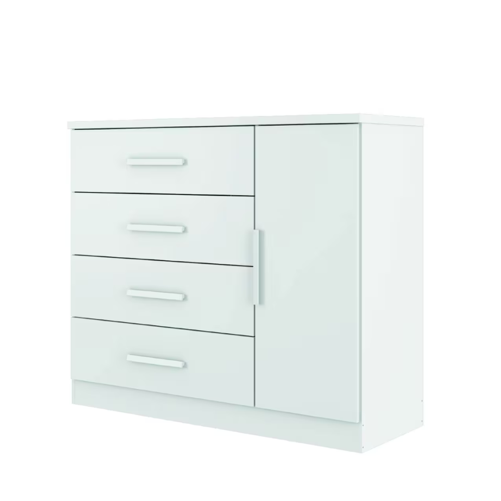 Comoda 1 Porta 4 Gavetas Zeus Bianchi - BRANCO