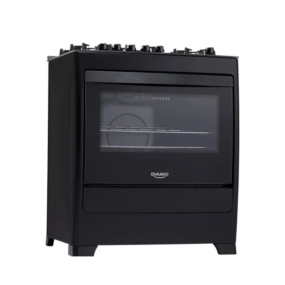 Fogão 5 Bocas  Automático Supreme Glass Dako - PRETO