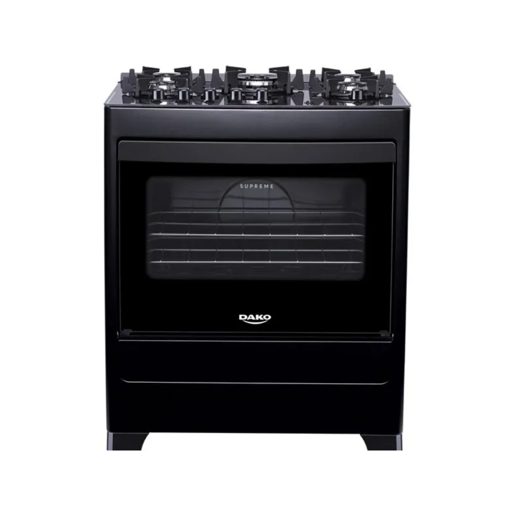 Fogão 5 Bocas  Automático Supreme Glass Dako - PRETO