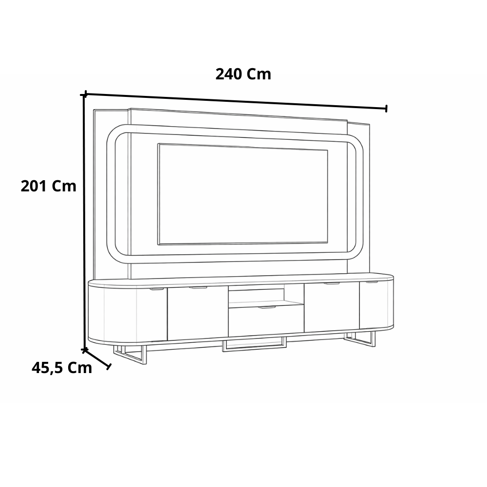 Home 2.4 Atlanta Lukaliam para TV até 65 Polegadas com Nichos e LED