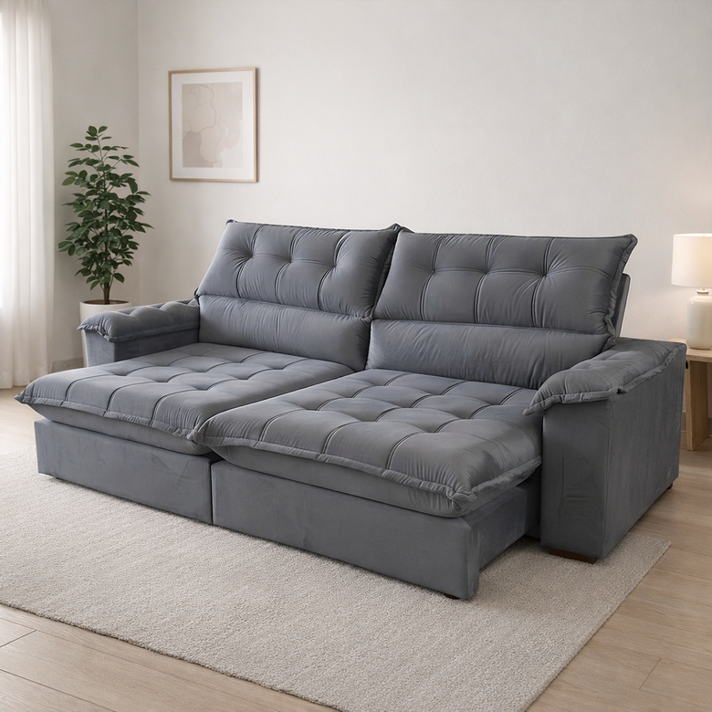 Sofá Retrátil e Reclinável Paris 2,30m Fatto