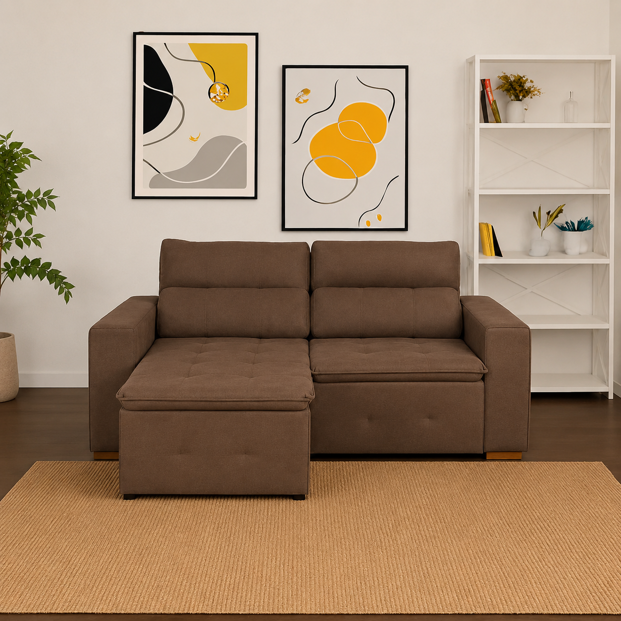 Sofá Retrátil/Reclinável 3 Lugares Isabela  Allflex - MARROM