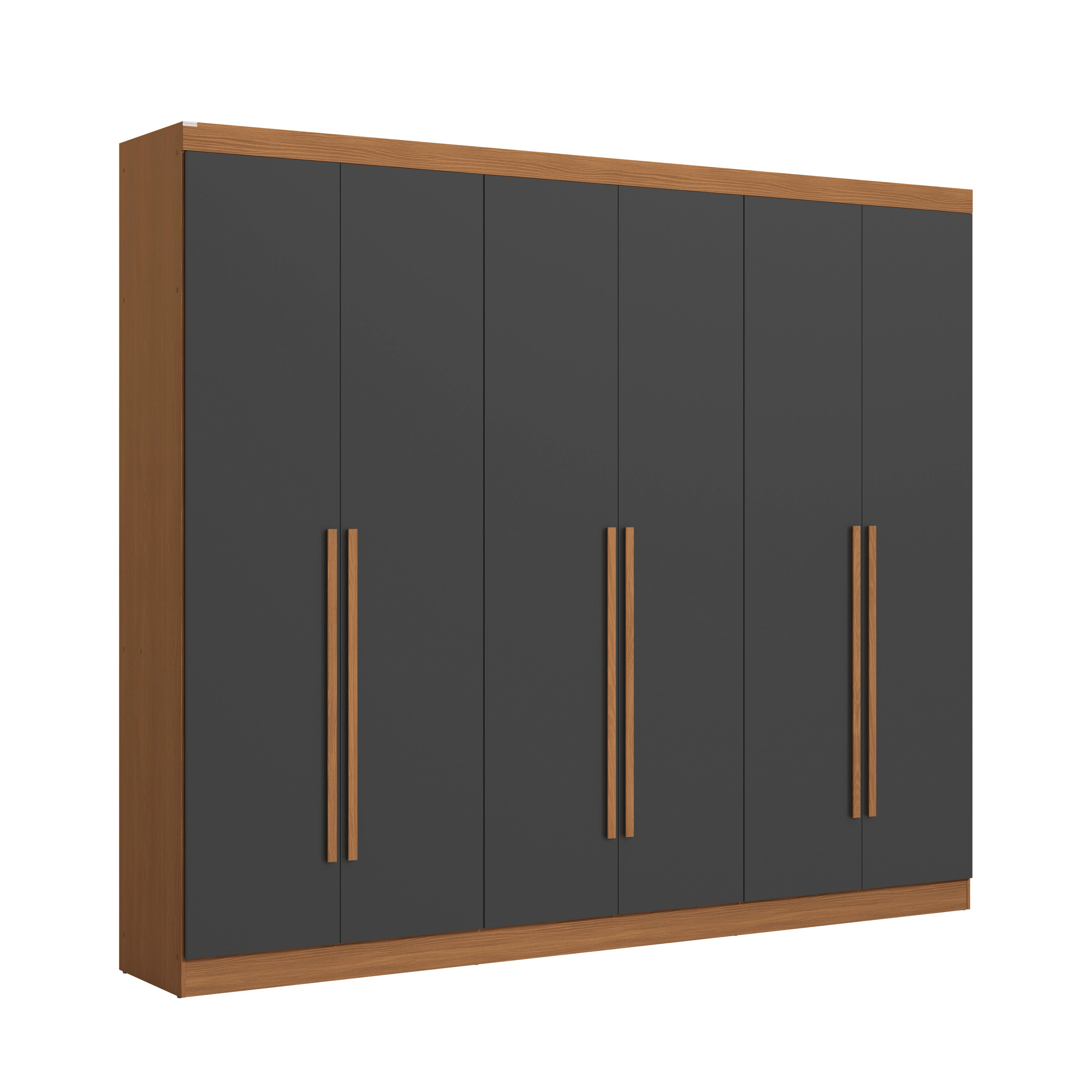 Guarda-Roupa Casal 6 Portas e 3 Gavetas T580 Kappesberg - CANELA /GRAFITE