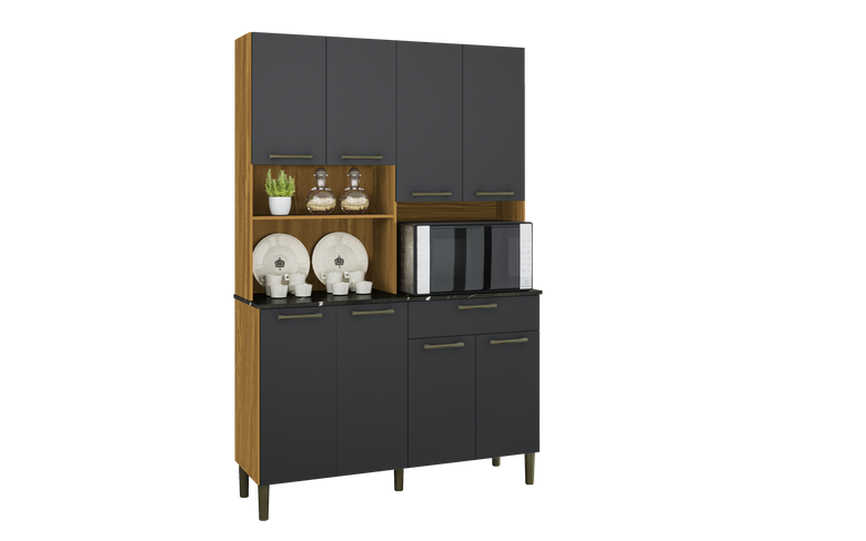 Cozinha Compacta 8 Portas 1 Gaveta Tannat Ronipa