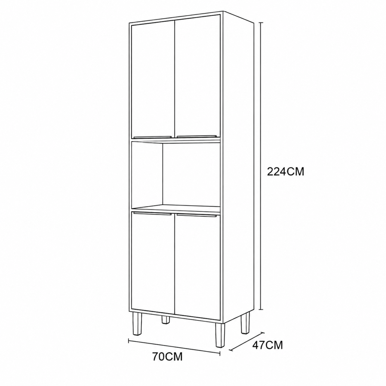 Torre Quente Divina 70cm 4 Portas MGM