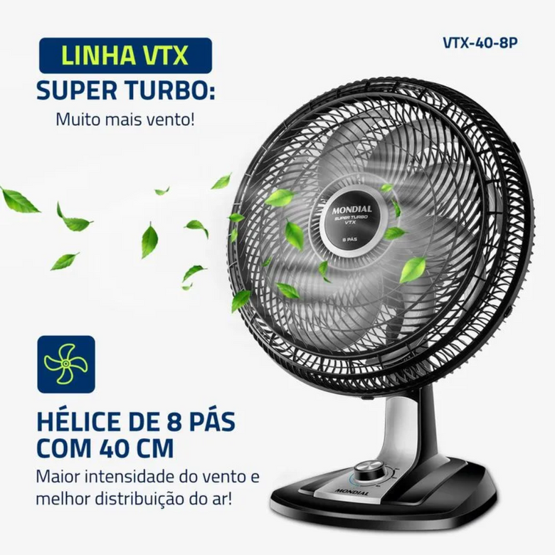Ventilador de Mesa Mondial VTX-40 40cm 8 Pás